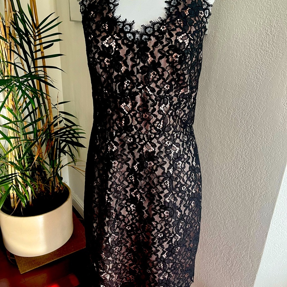 Shoshanna black lace dress